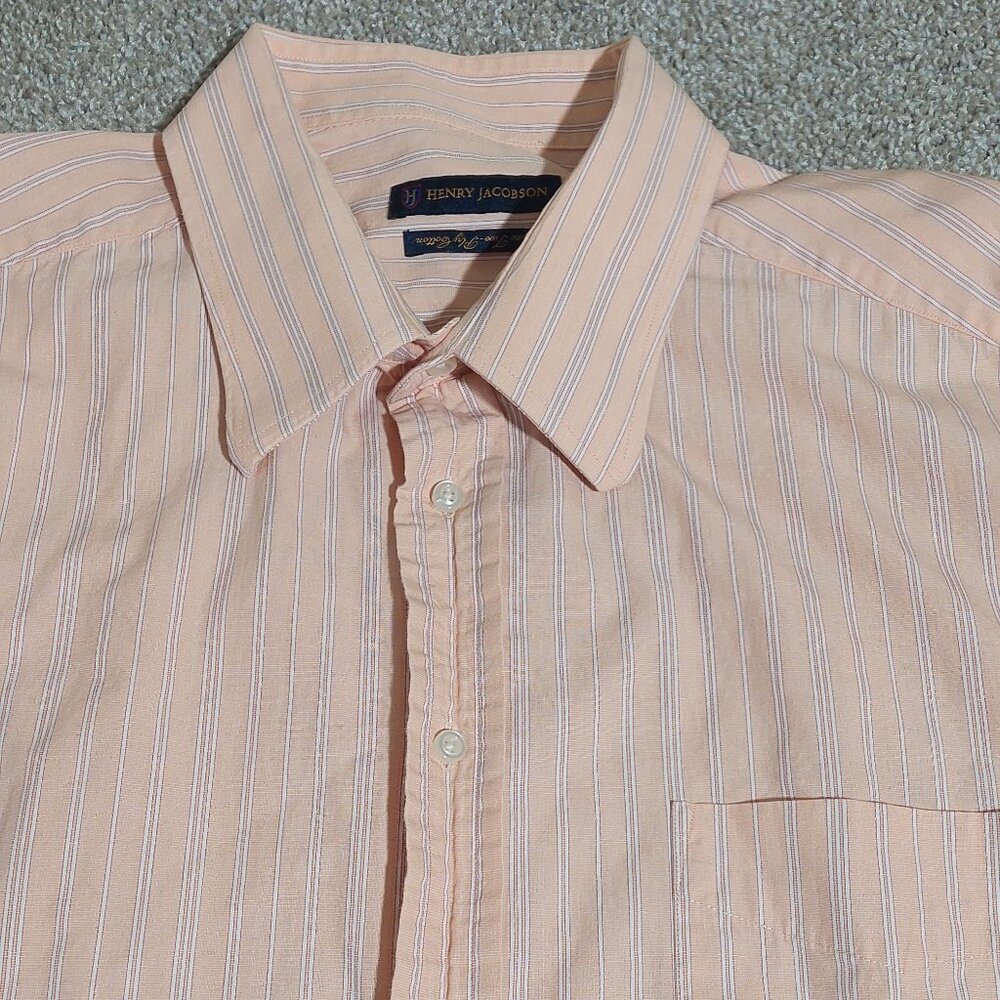 Henry Jacobson Fine 2-ply cotton Dress shirt Size 18 1/2  34/35